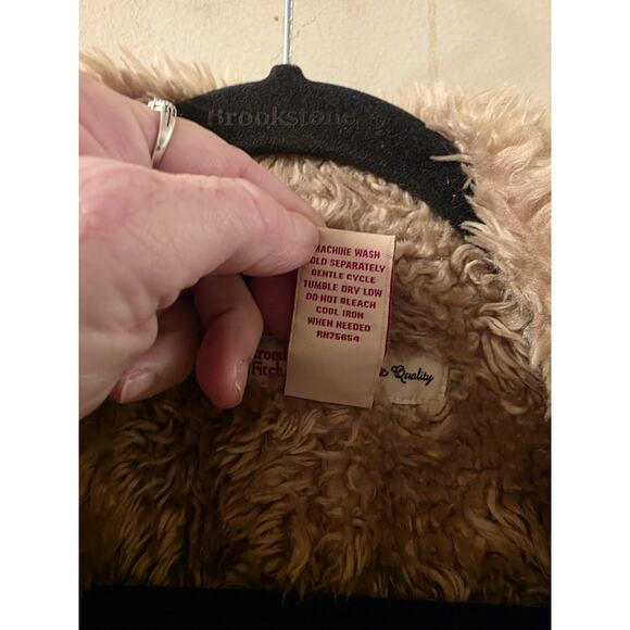 Vtg Y2K Abercrombie & Fitch Penny Lane Faux Sherpa Lined Jacket Sz M Brown - Picture 9 of 10